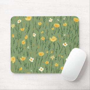 Mousepad Flores Selvagens Em Verde