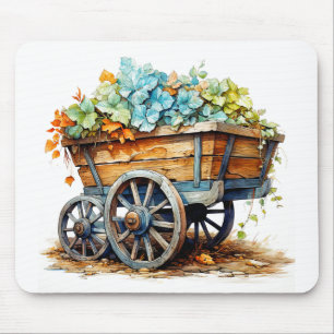 Mousepad Flores Selvagens Vintage No Vagão De Madeira