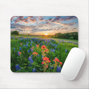 Mousepad Flores Texas Bluebonnets e Pincel da Índia