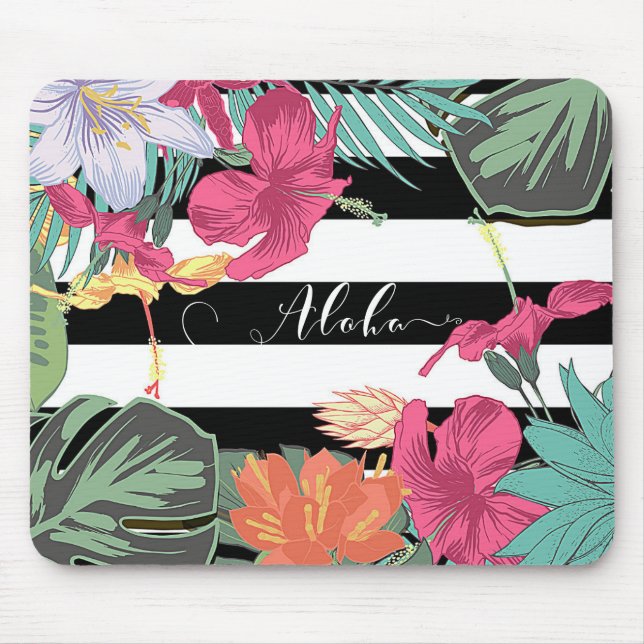 Mousepad Flores Tropicais Deixam Botânica Chic (Frente)