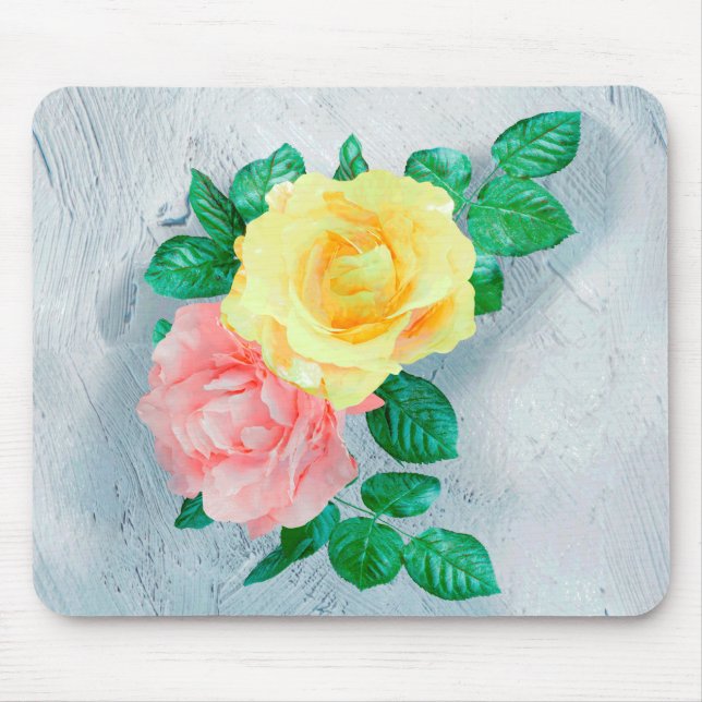Mousepad Flores Verde Sheen Rosa Tan (Frente)