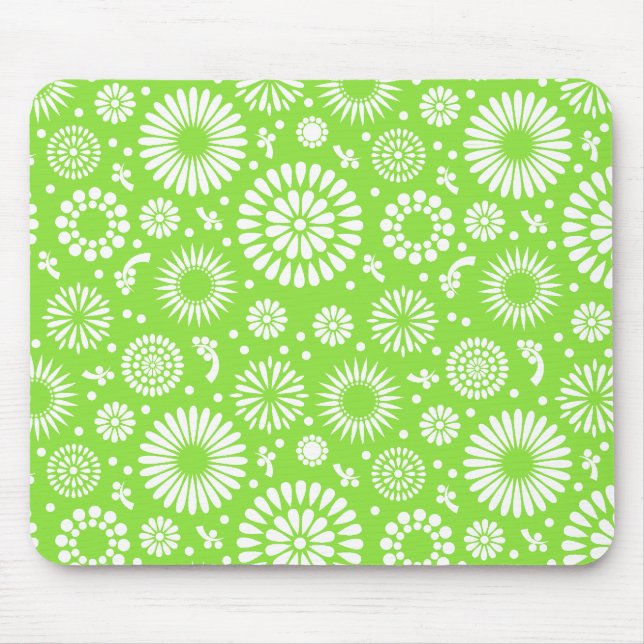 Mousepad Flores verdes de vindima (Frente)