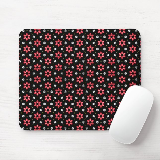 Mousepad Flores Vermelhas (Com mouse)