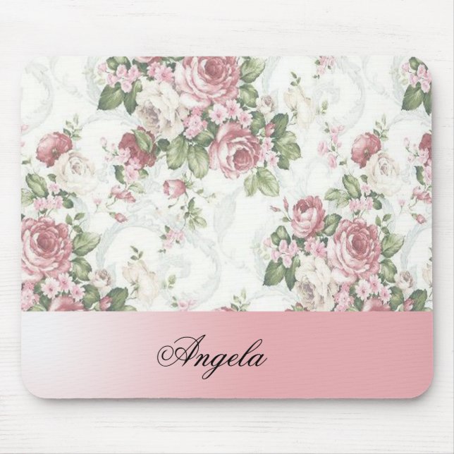 Mousepad Flores Vintage Shabby Chic-Personalizadas (Frente)
