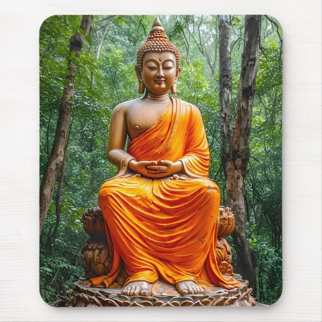 Mousepad Floresta da Calma: O Santuário do Buda (Frente)