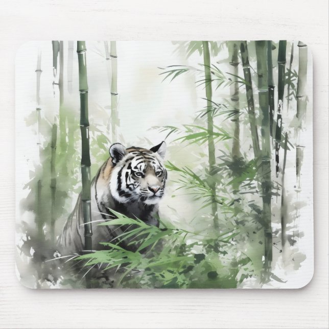 Mousepad Floresta de Bambu Verde Tiger (Frente)