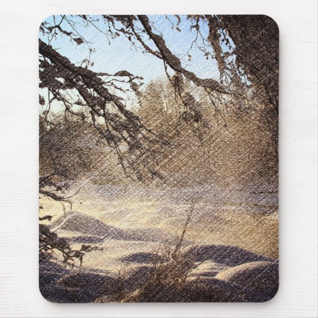 Mousepad Floresta de inverno em Pinheiros Primitivos (Frente)