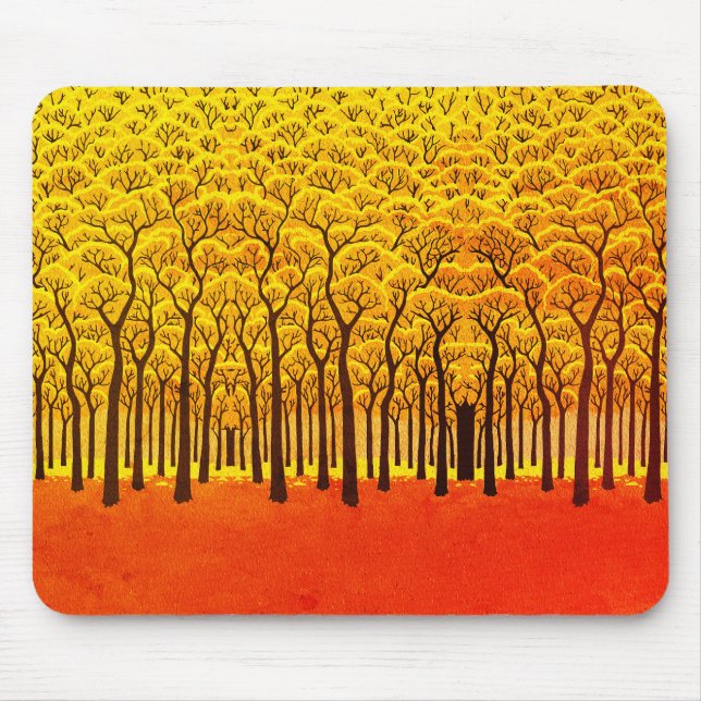 Mousepad Floresta de outono de ouro (Frente)