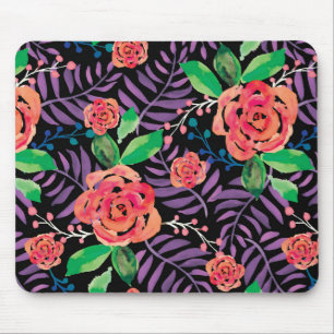 Mousepad floresta de rosas de cor da água