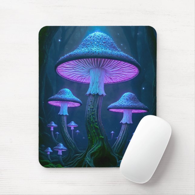 Mousepad Floresta Fúngica Bioluminescente Etérea Resplandec (Com mouse)