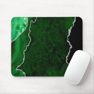 Mousepad Floresta Glamourosa Verde Mármore Chic Brilho Prat