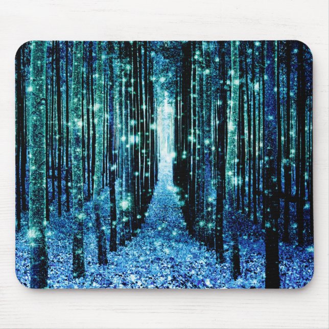 Mousepad Floresta Mágica Turquesa Azul-Verde (Frente)