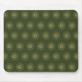 Mousepad Floresta | Medalhões de Flores de Zínia Dourada