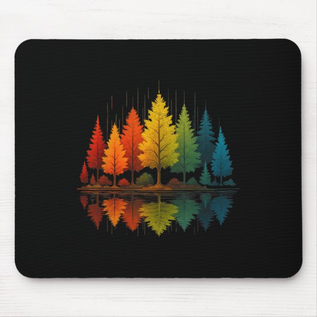 Mousepad Floresta Reflexão Natureza Árvores Vida Selvagem A (Frente)