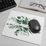 Mousepad Floresta Selvagem | Verde Botânico Personalizado<br><div class="desc">O logotipo botânico elegante mousepad design apresenta seu nome e/ou nome comercial enquadrado por uma borda de folhagem de aquarela em tons ricos de verde-floresta e verde-caçador. Projetado para coordenar com a nossa coleção Floresta Selvagem.</div>