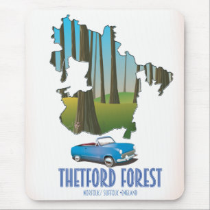 Mousepad floresta thetford norfolk suffolk inglaterra mapa