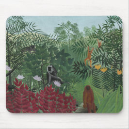 Mousepad Floresta Tropical com Macacos e Cobra (Rousseau)