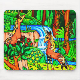 Mousepad Floresta Unicorn Okapi - Pad Padrão de Mouse