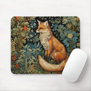 Mousepad Floresta Whimsical Fox Vintage Floral Botânico