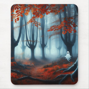 Mousepad Florestas de outono assustadas com um fantasma