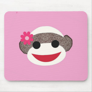 Mousepad Florista cor-de-rosa do macaco da peúga