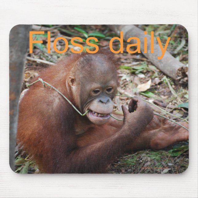 Mousepad Floss bonito seus dentes animais (Frente)