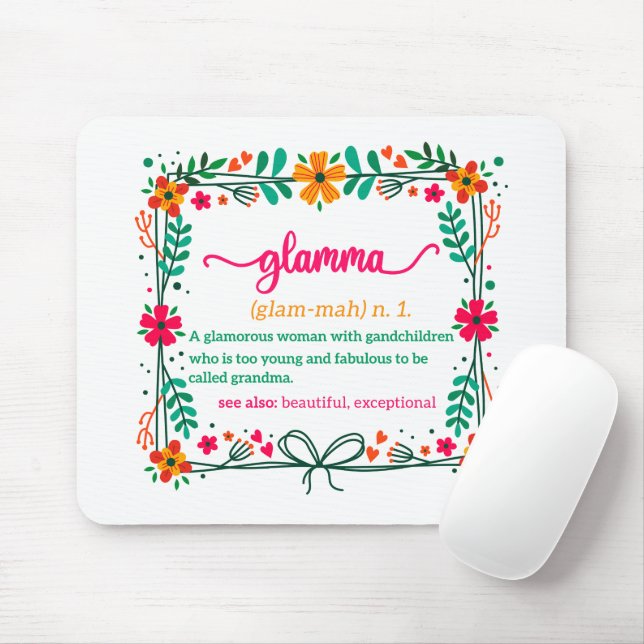 Mousepad Flower Frame Glamma Vovó Definição de vovó (Com mouse)