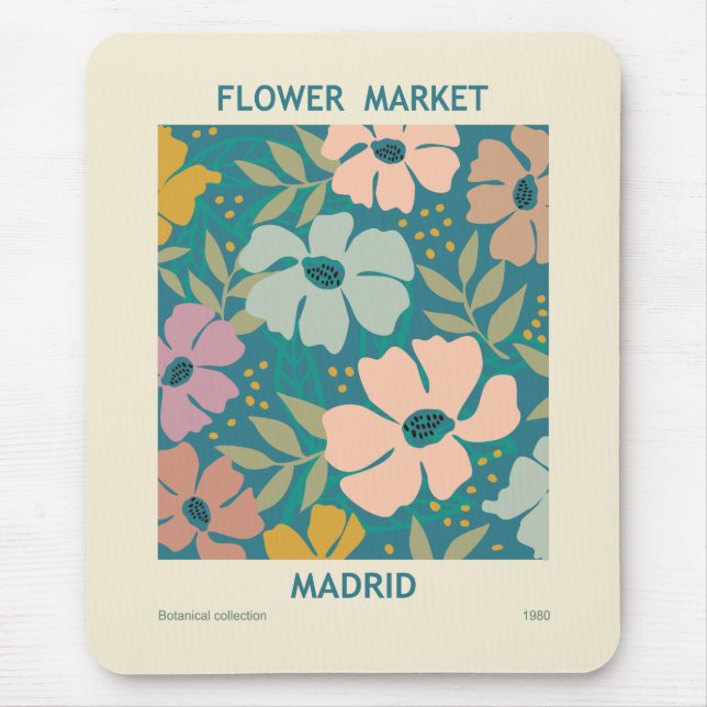 Mousepad Flower Market Madrid Impressão (Frente)