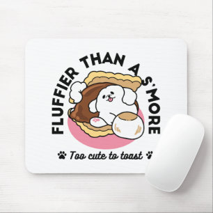 Mousepad Fluffier Tha S’more - Cute Dog and Dessert Pun