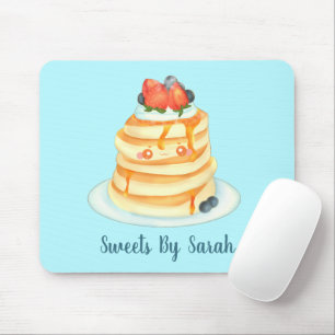 Mousepad Fluffy Pancakes Com Xarope, Fruta E Creme De Mapea