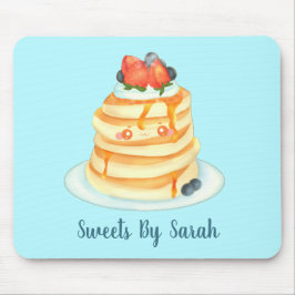 Mousepad Fluffy Pancakes Com Xarope, Fruta E Creme De Mapea