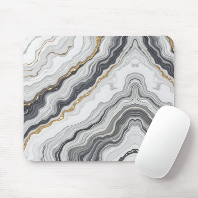 Mousepad Fluido ouro Marble (Com mouse)