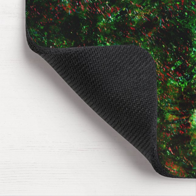 Mousepad Flutuação das manchas escuras em verde-vivo e verm (Canto)