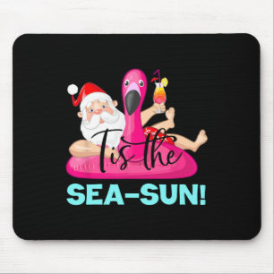 Mousepad Flutuador de Flamingo Papai Noel É o Natal ao Sol