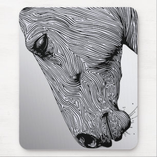 Mousepad Fluxo do Cavalo de Arte Minimalista Selvagem