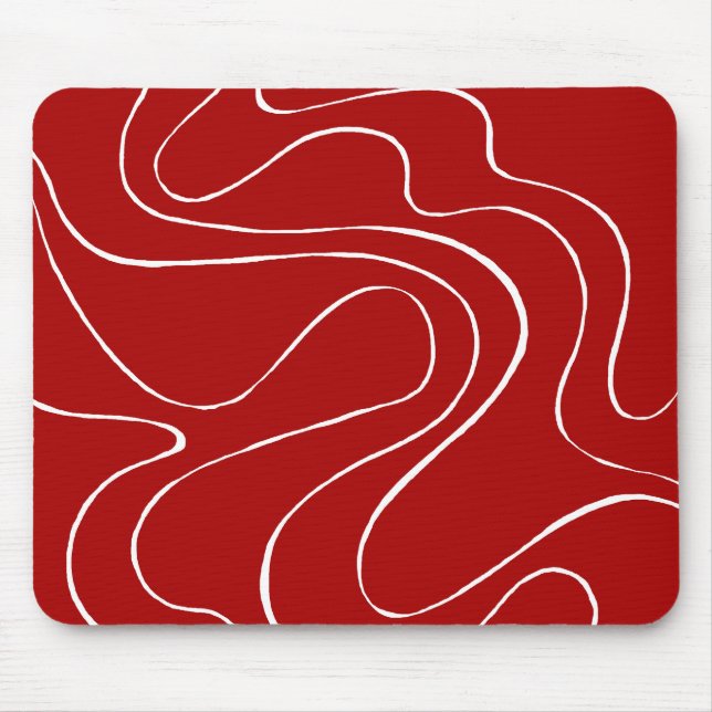 Mousepad Fluxo e Refluxo 2 em Vermelho e Branco (Frente)