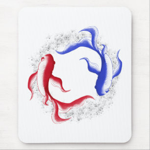 Mousepad Fluxo Marcial Abstrato Yin Yang Arte Marcial