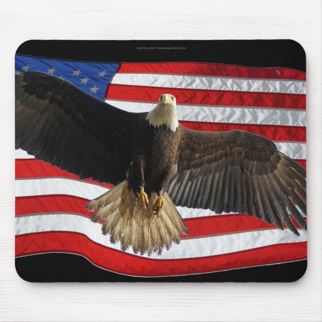 Mousepad Flying Bald Eagle USA - Presente Patriótico (Frente)