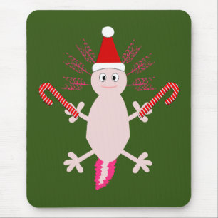 Mousepad Fofo de Natal Axolotl