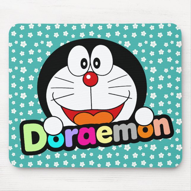 Mousepad Fofo Kawaii Doraemon Anime Preto (Frente)