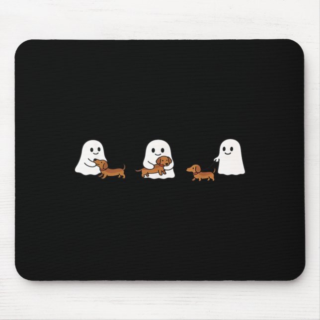 Mousepad Fofos Fantasmas Divertidos Cachorros Dachshund Ama (Frente)