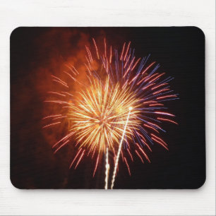Mousepad Fogo de Artifício Vermelho, Branco e Azul I Patrió