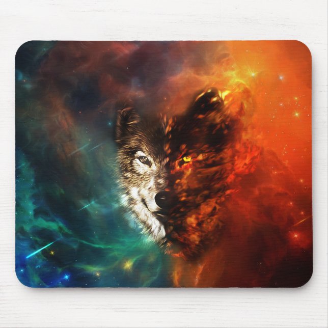 Mousepad Fogo de lobo e gelo (Frente)