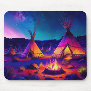 Mousepad Fogo Noturno Na Aldeia Indígena
