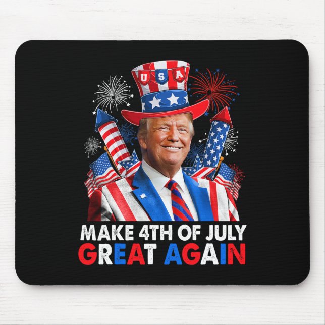 Mousepad Fogo Patriótico Trump Torna 4 De Julho Excelente A (Frente)