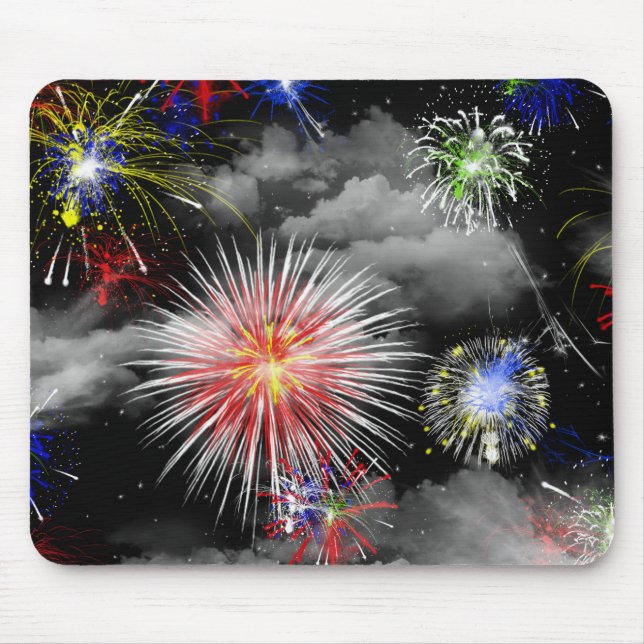 Mousepad Fogos De Artifício Em Nuvens (Frente)
