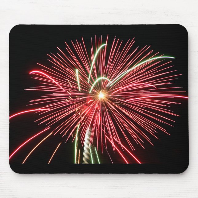Mousepad Fogos de artifício vermelhos (Frente)