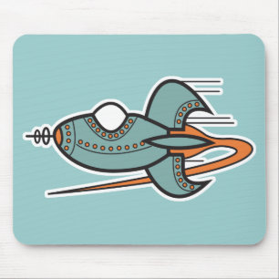 Mousepad foguete retrô