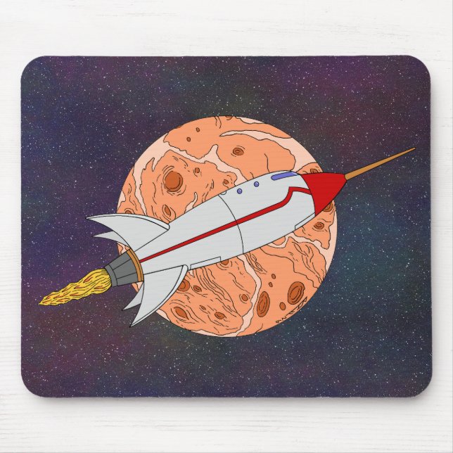 Mousepad Foguete Retro 2026 (Frente)
