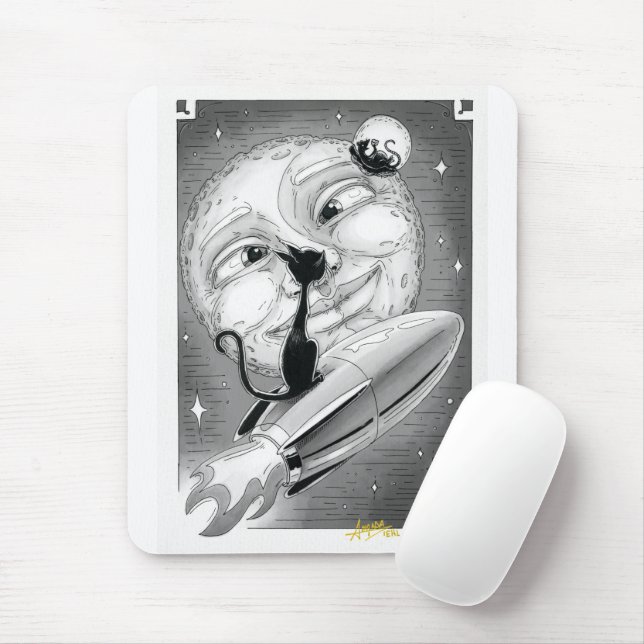 Mousepad Foguetes do Gatinho Boo para a proteção do mouse d (Com mouse)